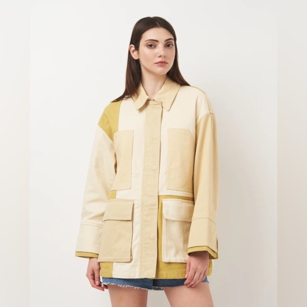 Zara Gabardine Patchwork Jacket Size Small *Overs… - image 1